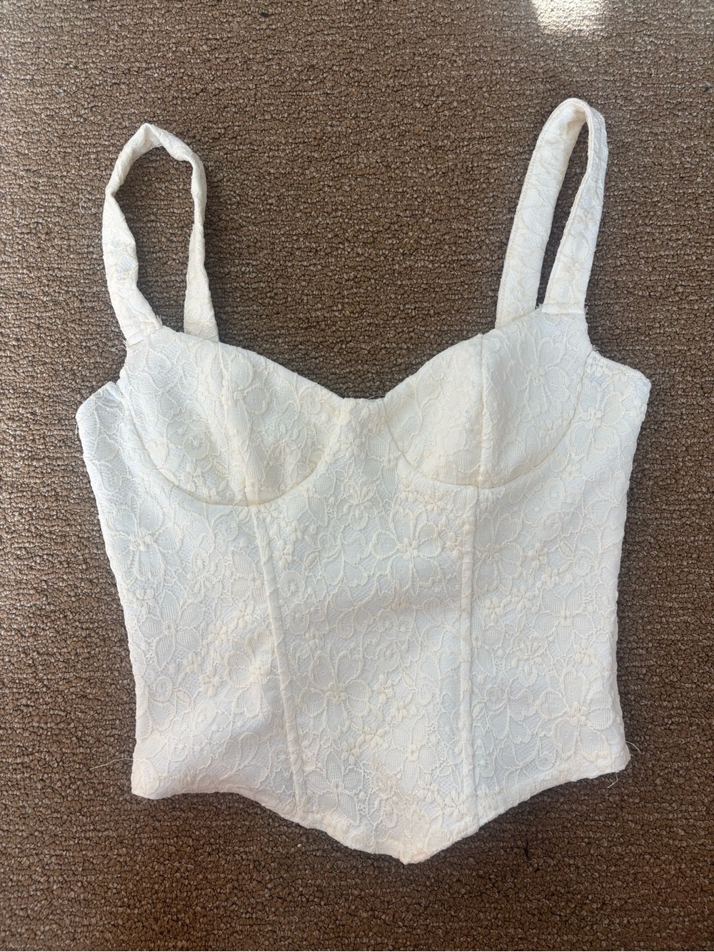 White Lace Bustier Crop Top